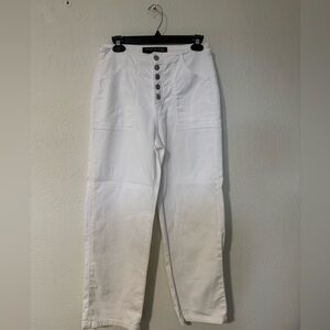 Veronica Beard Crosbie Crop -Wide Crop-High Rise White Size 27
